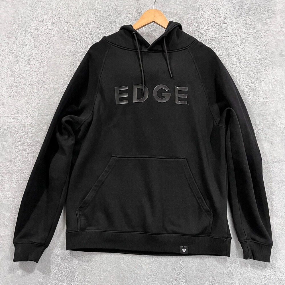 EDGE Lifestyle Hoodie Men's Large Pullover Black Long Sleeve